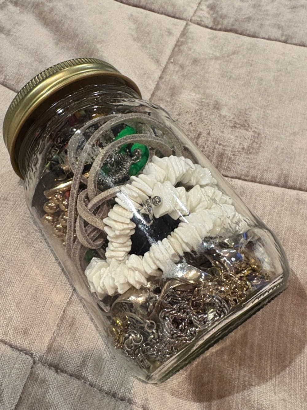Vintage Mason Jar of Necklaces - Picture 2 of 6